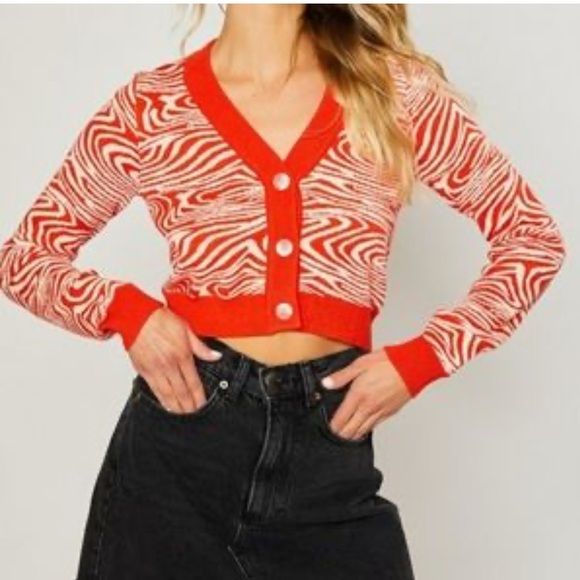 Pretty Garbage Sweaters - Pretty Garbage cropped cardigan Y2K